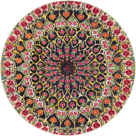 Multicolor 4' 1 x 4' 1 Vita Round Area Rug