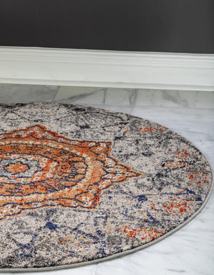 Gray 8' x 8' Vita Round Area Rug