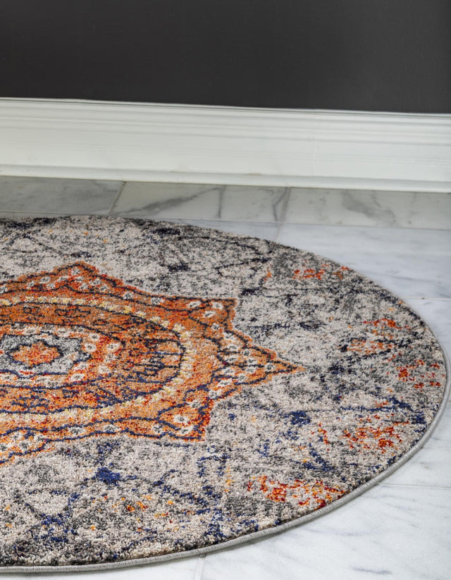 Gray 8' x 8' Vita Round Area Rug