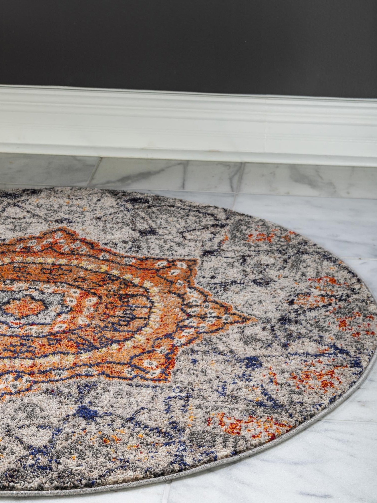 Gray 4' 1 x 4' 1 Vita Round Area Rug