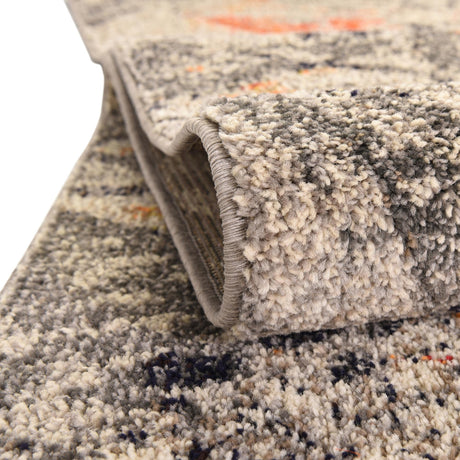 Gray 4' 1 x 4' 1 Vita Round Area Rug Colorful Vivid Vintage Style Modern Indoor Easy Clean Durable Carpet Mat for Home Interior Design for Sale at Rug Engine