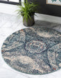 Blue 8' x 8' Vita Round Area Rug