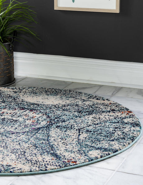 Blue 4' 1 x 4' 1 Vita Round Area Rug