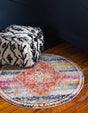 Multicolor 8' x 8' Vita Round Area Rug