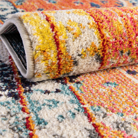 Multicolor 4' 1 x 4' 1 Vita Round Area Rug Colorful Vivid Vintage Style Modern Indoor Easy Clean Durable Carpet Mat for Home Interior Design for Sale at Rug Engine