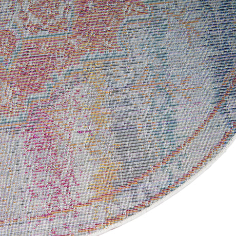 Multicolor 4' 1 x 4' 1 Vita Round Area Rug Colorful Vivid Vintage Style Modern Indoor Easy Clean Durable Carpet Mat for Home Interior Design for Sale at Rug Engine