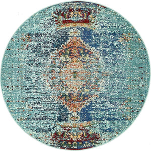 Turquoise 4' 1 x 4' 1 Vita Round Area Rug