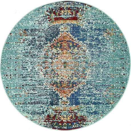 Turquoise 4' 1 x 4' 1 Vita Round Area Rug