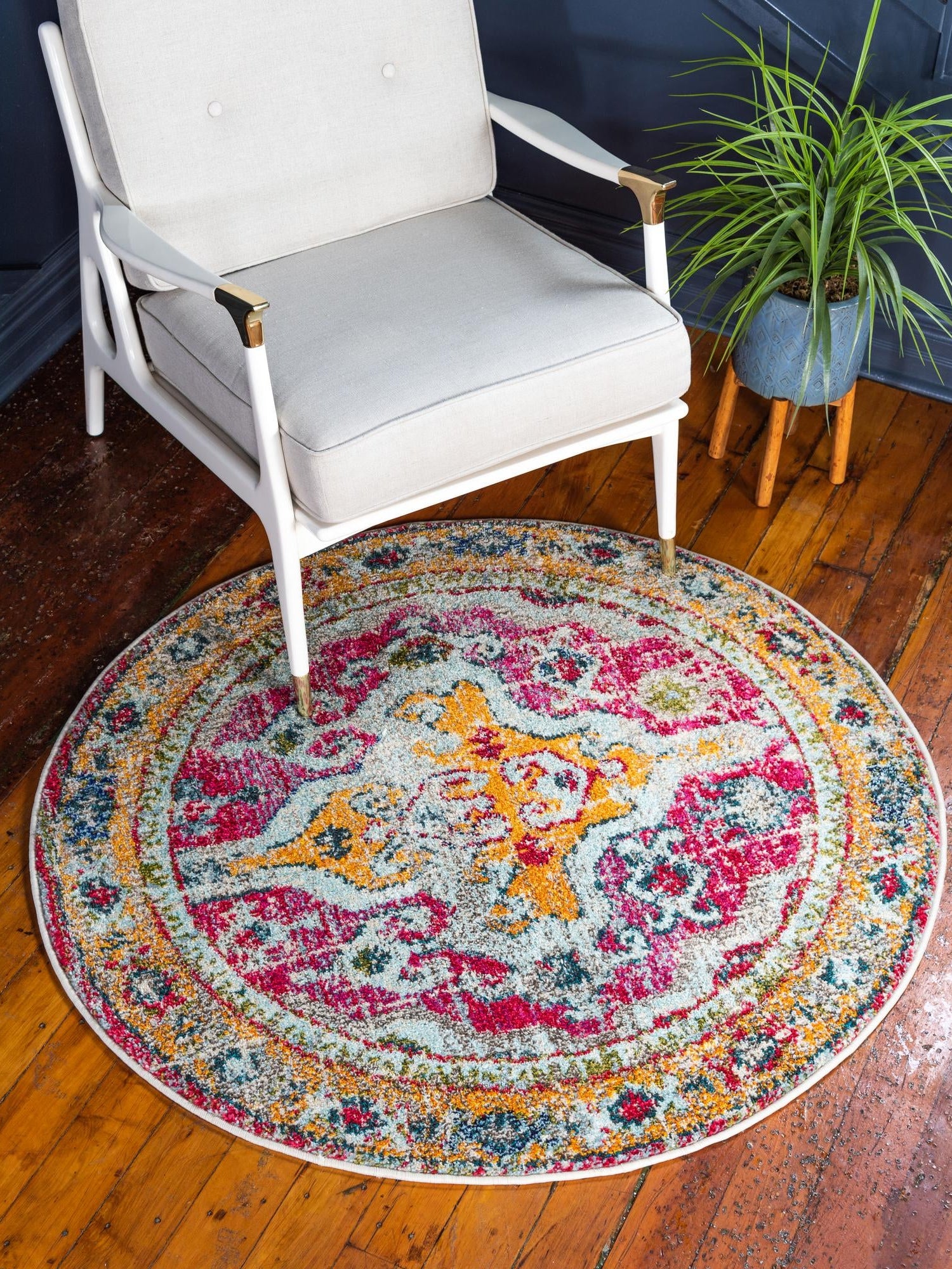 Multicolor 4' 1 x 4' 1 Vita Round Area Rug