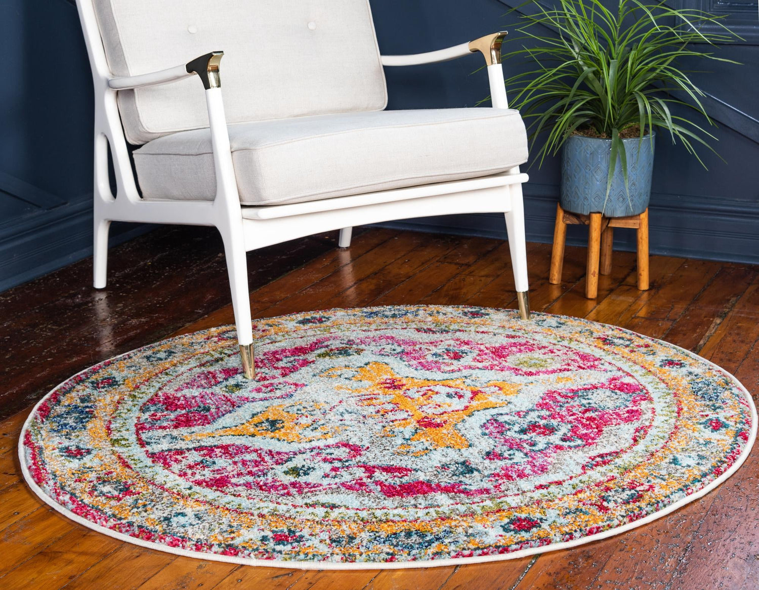 Multicolor 8' x 8' Vita Round Area Rug