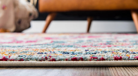 Multicolor 4' 1 x 4' 1 Vita Round Area Rug Colorful Vivid Vintage Style Modern Indoor Easy Clean Durable Carpet Mat for Home Interior Design for Sale at Rug Engine