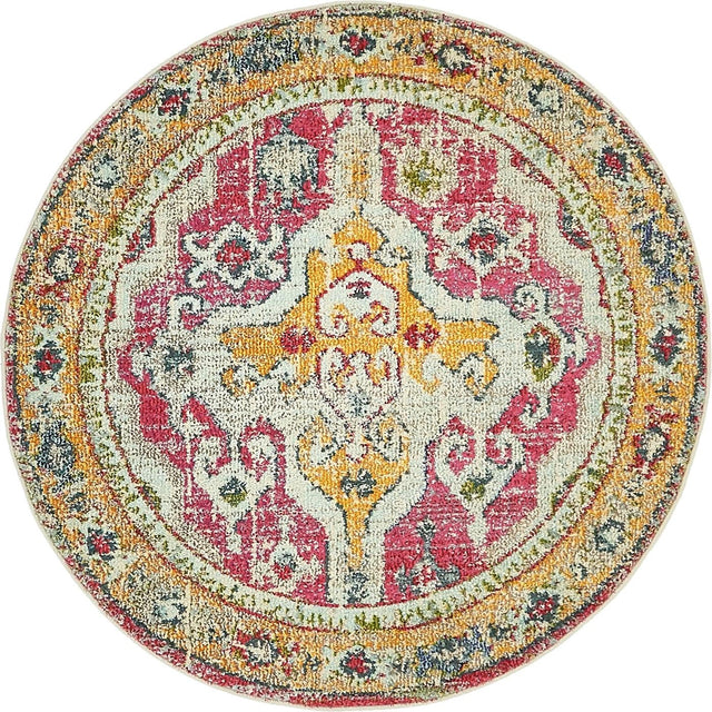 Multicolor 4' 1 x 4' 1 Vita Round Area Rug
