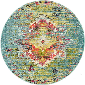Turquoise 4' 1 x 4' 1 Vita Round Area Rug