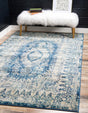 Navy Blue 5' 1 x 8' Oslo Rectangle Area Rug 100% Polypropylene Traditional Classic Vintage Distressed Carpet for Indoor Home Decor for Sale at Rug Engine