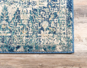 Navy Blue 5' 1 x 8' Oslo Rectangle Area Rug 100% Polypropylene Traditional Classic Vintage Distressed Carpet for Indoor Home Decor for Sale at Rug Engine