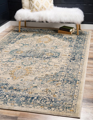 Beige 5' 1 x 8' Oslo Rectangle Area Rug 100% Polypropylene Traditional Classic Vintage Distressed Carpet for Indoor Home Decor for Sale at Rug Engine