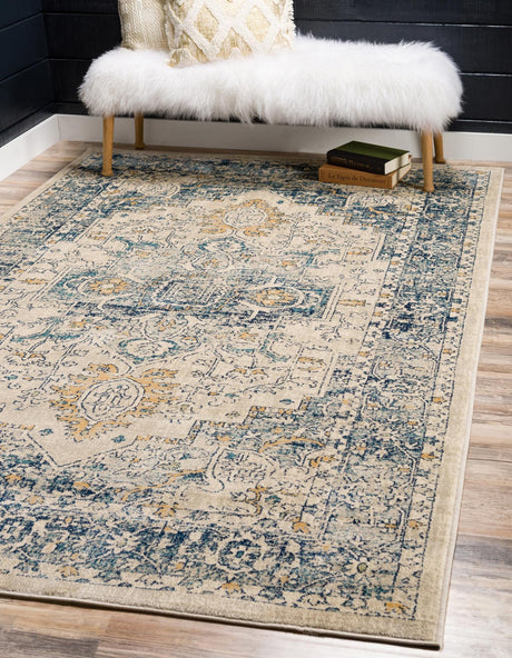 Beige 5' 1 x 8' Oslo Rectangle Area Rug 100% Polypropylene Traditional Classic Vintage Distressed Carpet for Indoor Home Decor for Sale at Rug Engine