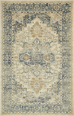 Beige 5' 1 x 8' Oslo Rectangle Area Rug 100% Polypropylene Traditional Classic Vintage Distressed Carpet for Indoor Home Decor for Sale at Rug Engine