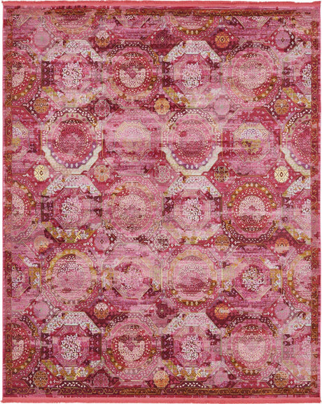 Pink 8' x 10' Baracoa Rectangle Area Rug 100% Polypropylene Distressed Vintage Living Dining Room Office Traditional Carpet for Sale at Rug Engine