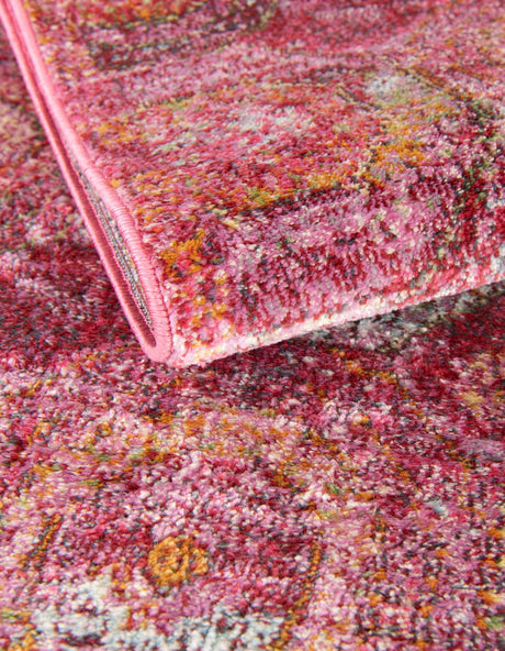 Pink 5' 5 x 8' Baracoa Rectangle Area Rug Discounted Clearance Final Sale 100% Polypropylene Distressed Vintage Living Dining Room Office Traditional Carpet for Sale at Rug Engine