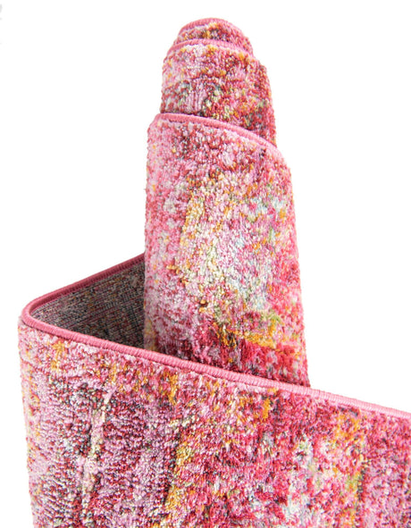 Pink 5' 5 x 8' Baracoa Rectangle Area Rug Discounted Clearance Final Sale 100% Polypropylene Distressed Vintage Living Dining Room Office Traditional Carpet for Sale at Rug Engine
