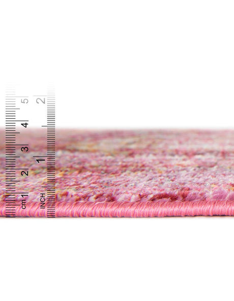Pink 5' 5 x 5' 5 Baracoa Round Area Rug 100% Polypropylene Distressed Vintage Living Dining Room Office Traditional Carpet for Sale at Rug Engine