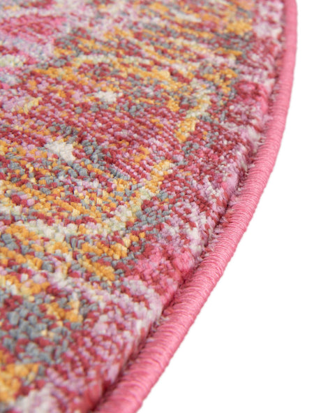 Pink 5' 5 x 5' 5 Baracoa Round Area Rug 100% Polypropylene Distressed Vintage Living Dining Room Office Traditional Carpet for Sale at Rug Engine