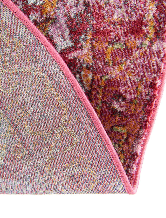 Pink 8' x 8' Baracoa Round Area Rug 100% Polypropylene Distressed Vintage Living Dining Room Office Traditional Carpet for Sale at Rug Engine