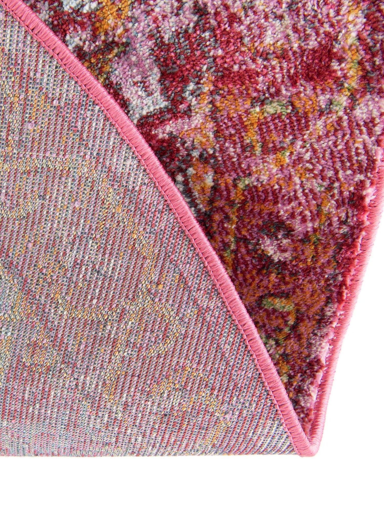 Pink 6' 1 x 6' 1 Baracoa Round Area Rug 100% Polypropylene Distressed Vintage Living Dining Room Office Traditional Carpet for Sale at Rug Engine