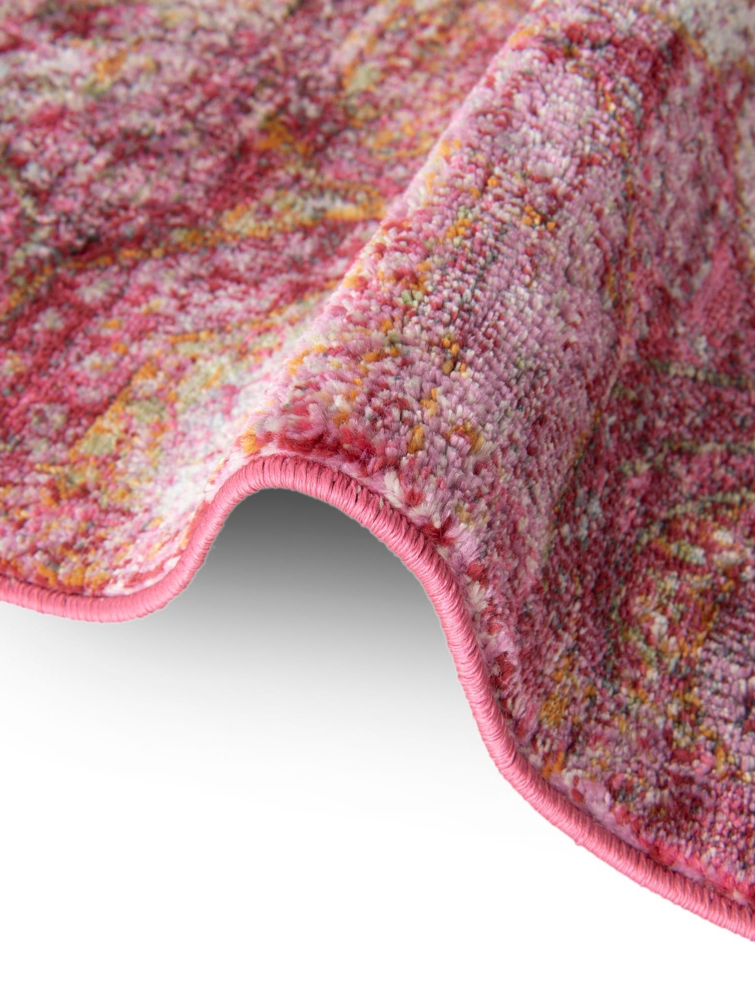 Pink 2' 2 x 5' 3 Baracoa Runner Area Rug 100% Polypropylene Distressed Vintage Living Dining Room Office Traditional Carpet for Sale at Rug Engine