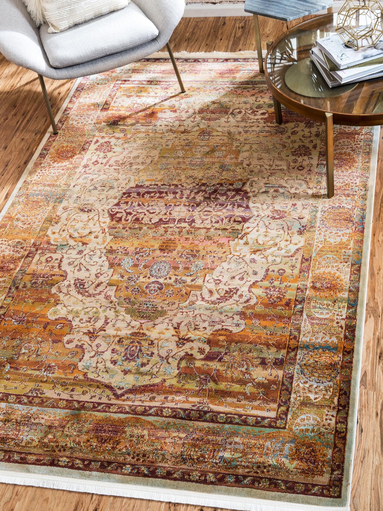 Cream 2' 2 x 3' 1 Baracoa Rectangle Area Rug 100% Polypropylene Distressed Vintage Living Dining Room Office Traditional Carpet for Sale at Rug Engine
