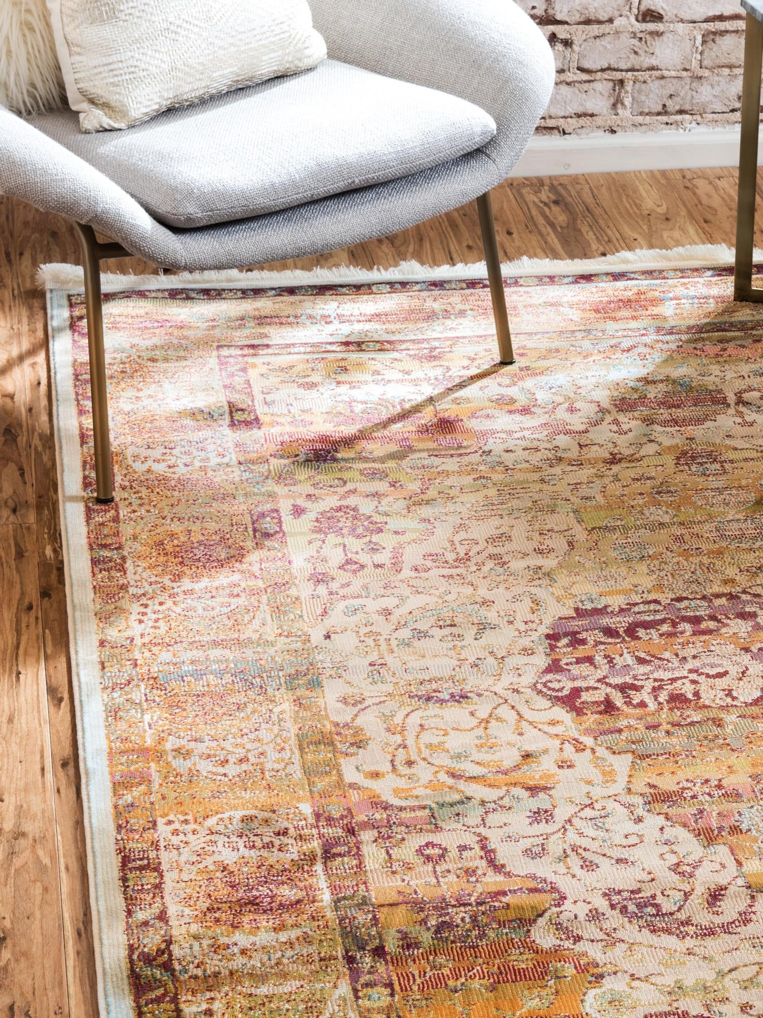 Cream 2' 2 x 3' 1 Baracoa Rectangle Area Rug 100% Polypropylene Distressed Vintage Living Dining Room Office Traditional Carpet for Sale at Rug Engine