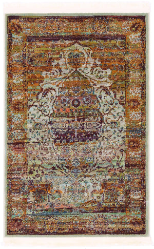 Cream 2' 2 x 3' 1 Baracoa Rectangle Area Rug 100% Polypropylene Distressed Vintage Living Dining Room Office Traditional Carpet for Sale at Rug Engine