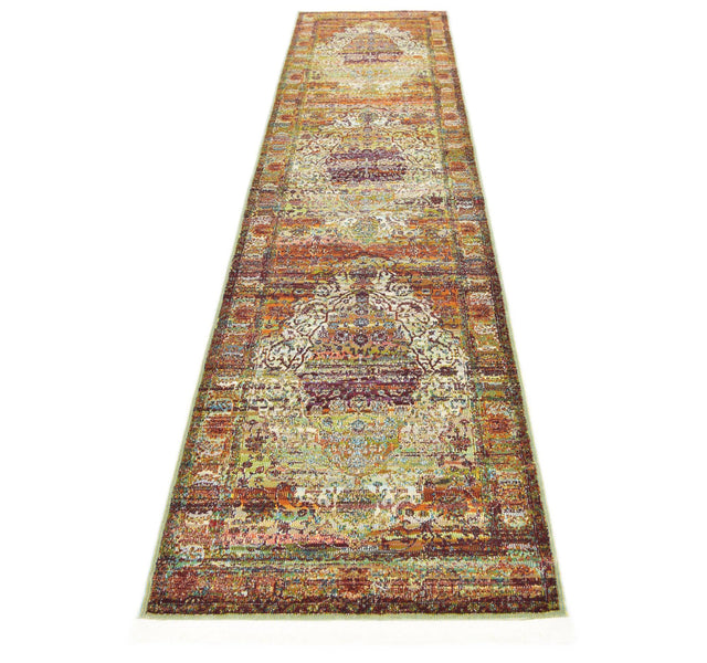 Cream 2' 7 x 10' Baracoa Runner Area Rug 100% Polypropylene Distressed Vintage Living Dining Room Office Traditional Carpet for Sale at Rug Engine