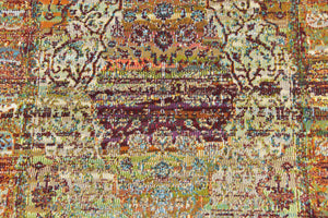 Cream 2' 7 x 10' Baracoa Runner Area Rug 100% Polypropylene Distressed Vintage Living Dining Room Office Traditional Carpet for Sale at Rug Engine