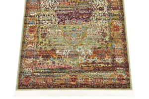 Cream 2' 7 x 10' Baracoa Runner Area Rug 100% Polypropylene Distressed Vintage Living Dining Room Office Traditional Carpet for Sale at Rug Engine