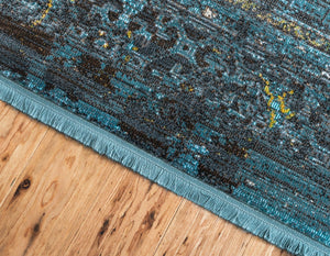 Turquoise 8' x 11' Baracoa Rectangle Area Rug 100% Polypropylene Distressed Vintage Living Dining Room Office Traditional Carpet for Sale at Rug Engine