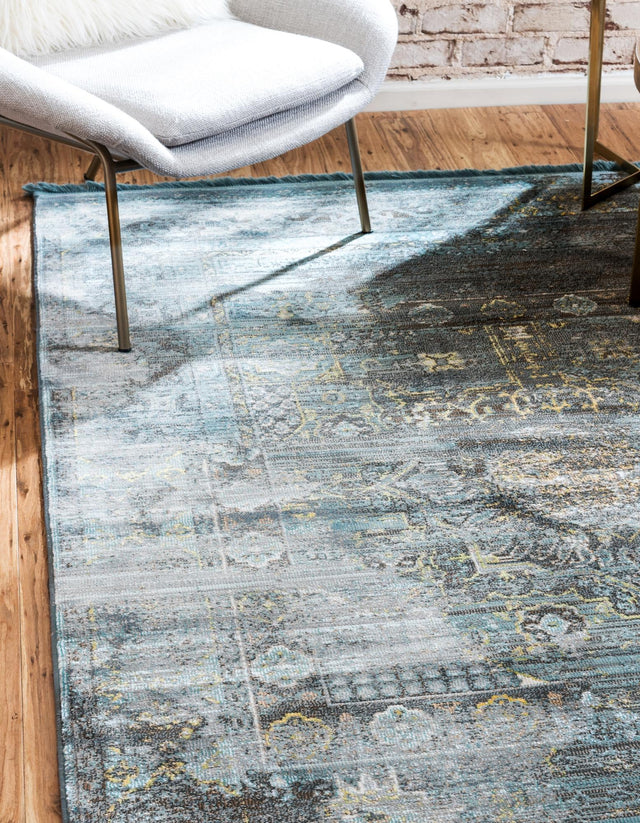 Turquoise 10' x 13' 1 Baracoa Rectangle Area Rug 100% Polypropylene Distressed Vintage Living Dining Room Office Traditional Carpet for Sale at Rug Engine