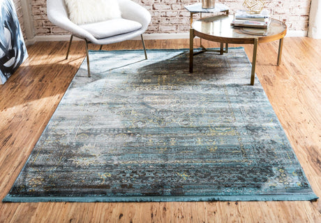 Turquoise 4' 3 x 6' Baracoa Rectangle Area Rug 100% Polypropylene Distressed Vintage Living Dining Room Office Traditional Carpet for Sale at Rug Engine