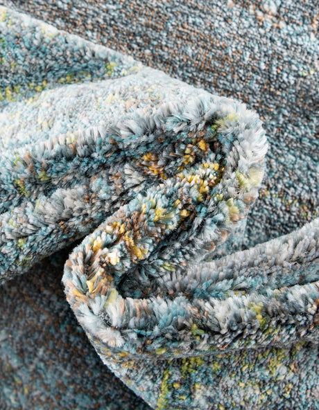 Turquoise 5' 5 x 5' 5 Baracoa Round Area Rug 100% Polypropylene Distressed Vintage Living Dining Room Office Traditional Carpet for Sale at Rug Engine