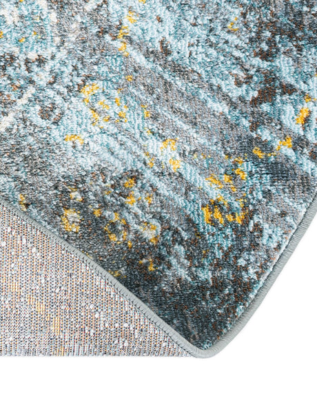 Turquoise 6' 1 x 6' 1 Baracoa Round Area Rug 100% Polypropylene Distressed Vintage Living Dining Room Office Traditional Carpet for Sale at Rug Engine