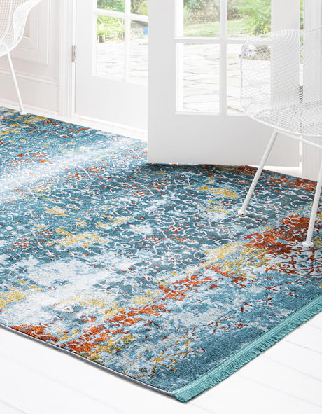 Blue 2' 2 x 3' 1 Baracoa Rectangle Area Rug 100% Polypropylene Distressed Vintage Living Dining Room Office Traditional Carpet for Sale at Rug Engine