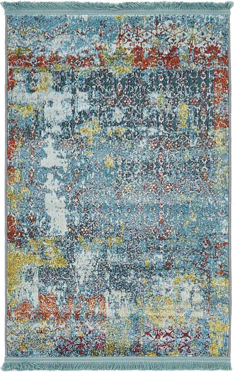 Blue 2' 2 x 3' 1 Baracoa Rectangle Area Rug 100% Polypropylene Distressed Vintage Living Dining Room Office Traditional Carpet for Sale at Rug Engine