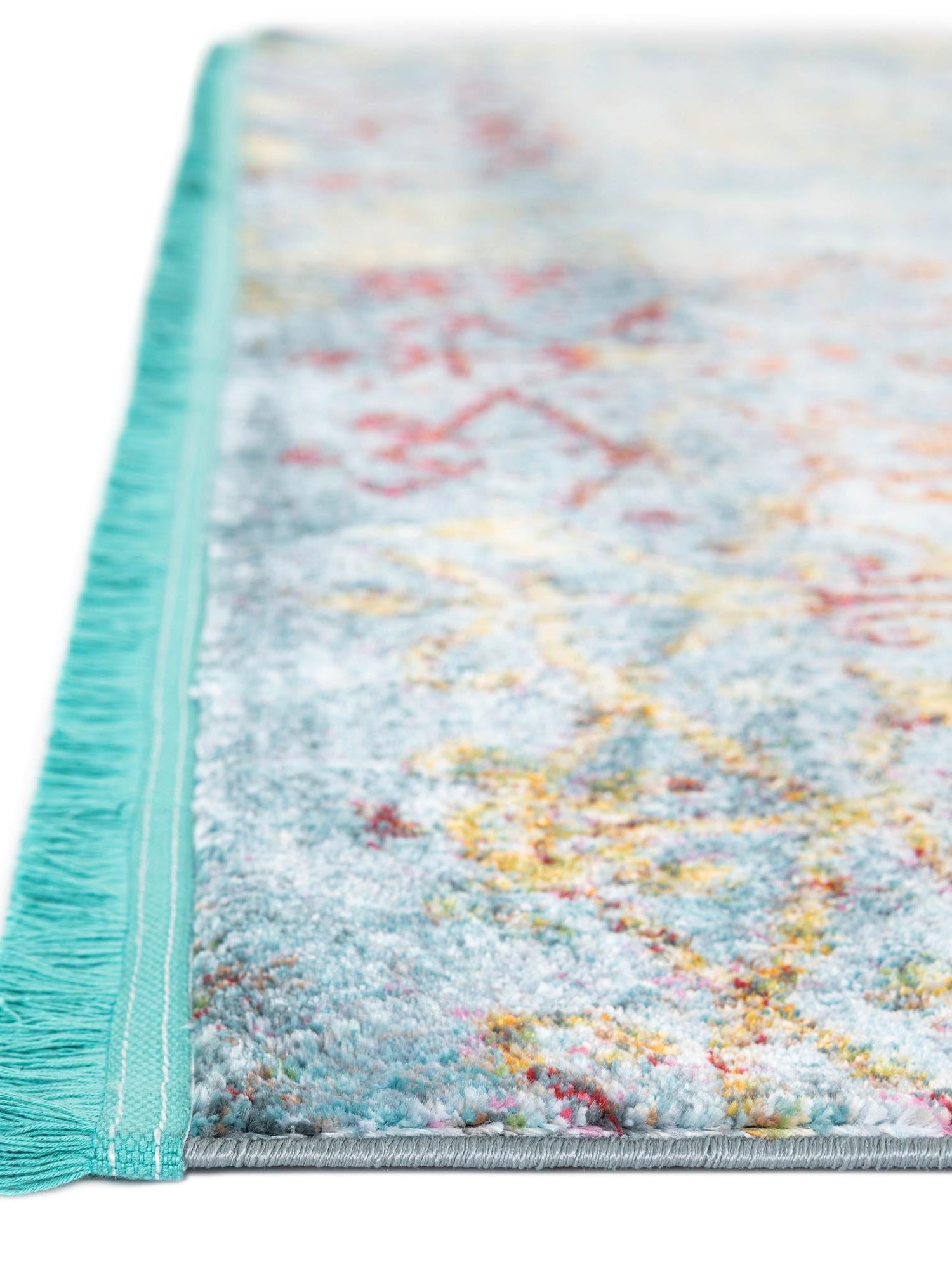 Blue 2' 2 x 6' 1 Baracoa Runner Area Rug 100% Polypropylene Distressed Vintage Living Dining Room Office Traditional Carpet for Sale at Rug Engine
