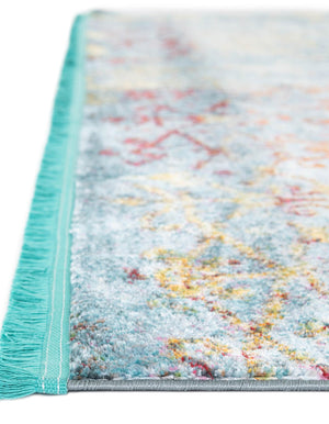 Blue 2' 2 x 6' 1 Baracoa Runner Area Rug 100% Polypropylene Distressed Vintage Living Dining Room Office Traditional Carpet for Sale at Rug Engine