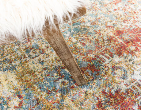 Red 2' 7 x 10' Baracoa Runner Area Rug 100% Polypropylene Distressed Vintage Living Dining Room Office Traditional Carpet for Sale at Rug Engine