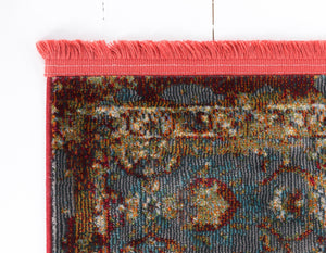 Red 2' 7 x 10' Baracoa Runner Area Rug 100% Polypropylene Distressed Vintage Living Dining Room Office Traditional Carpet for Sale at Rug Engine