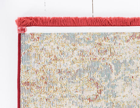 Red 2' 7 x 10' Baracoa Runner Area Rug 100% Polypropylene Distressed Vintage Living Dining Room Office Traditional Carpet for Sale at Rug Engine