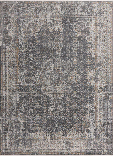 Fume Gray 10' x 13' 1 Baracoa Rectangle Area Rug 100% Polypropylene Distressed Vintage Living Dining Room Office Traditional Carpet for Sale at Rug Engine