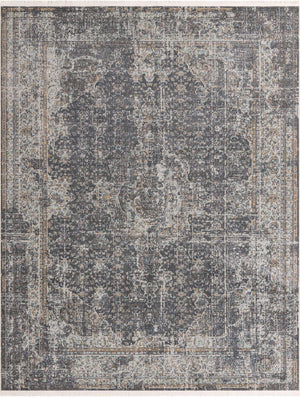 Fume Gray 8' x 10' Baracoa Rectangle Area Rug 100% Polypropylene Distressed Vintage Living Dining Room Office Traditional Carpet for Sale at Rug Engine